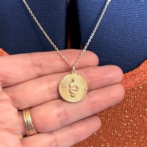 Snake Pendant Necklace Medallion Medusa Egypt Cleopatra
